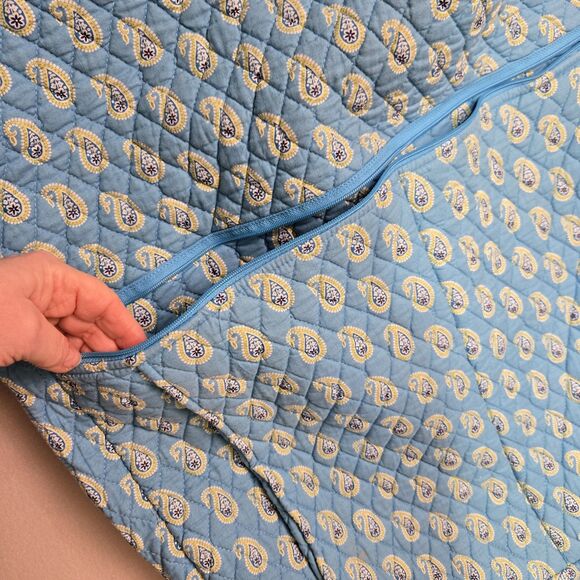 Vera Bradley Garment Bag Bermuda Blue Paisley Quilted Hanging Travel Cover 2005 - Picture 5 of 12